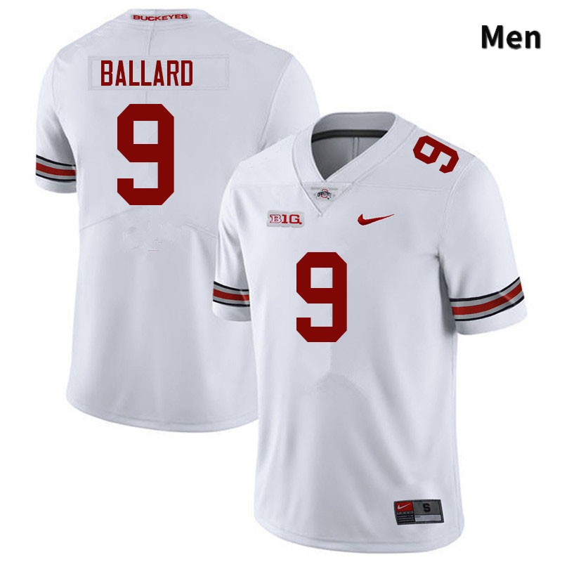 Ohio State Buckeyes Jayden Ballard Men's #9 White Authentic Stitched College Football Jersey